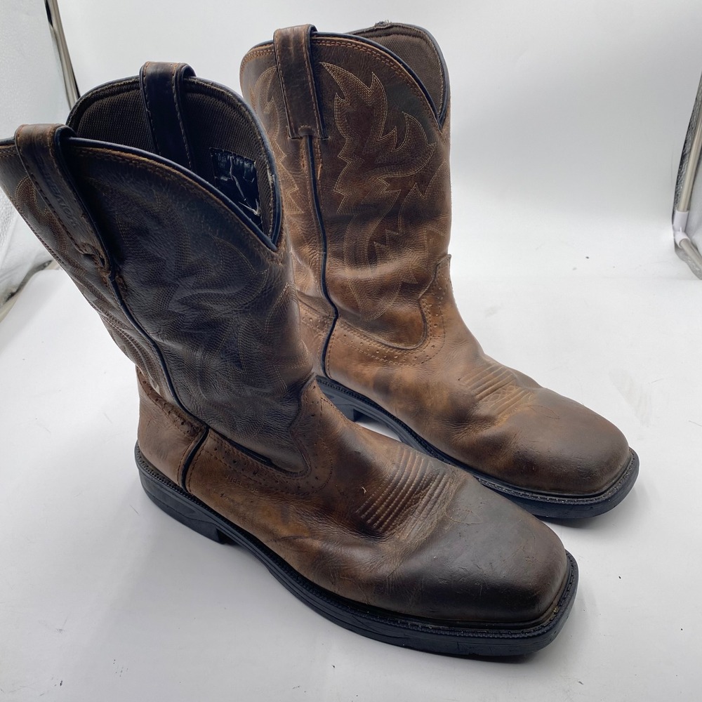 Wolverine Floorhand Wellington Work Boots Mens 12M Brown Leather Waterproof EH